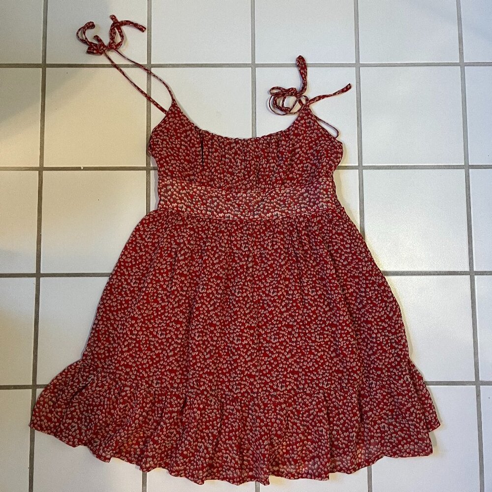 Red Floral Summer Dress